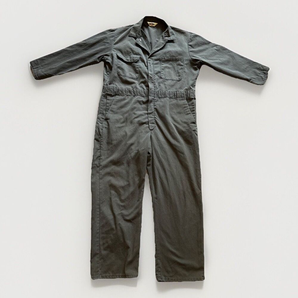 Vintage Big Yank Work Mates Mechanic Coveralls 44 Waist Green Workwear Jumpsuit